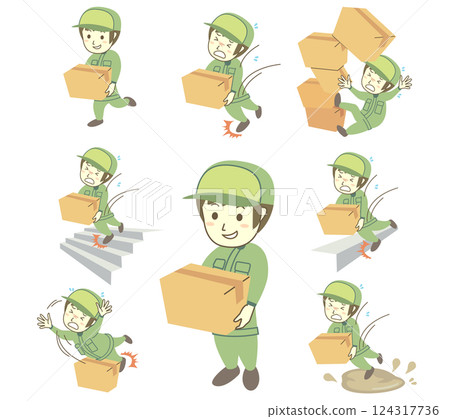 Set of accidents involving male deliverymen falling, etc. Part 2 124317736