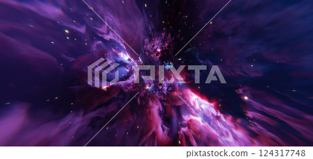 Vibrant Purple and Pink Space Nebula Background with Dynamic Swirls Vibrant Purple and Pink Space Nebula Background with Dynamic Swirls 124317748