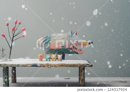 The Wolf and the Three Little Pigs - 1 124317934