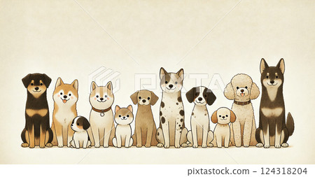 狗群插圖複製空間 狗群插圖複製空間 124318204