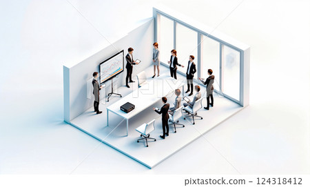 Isometric view of a business meeting 124318412