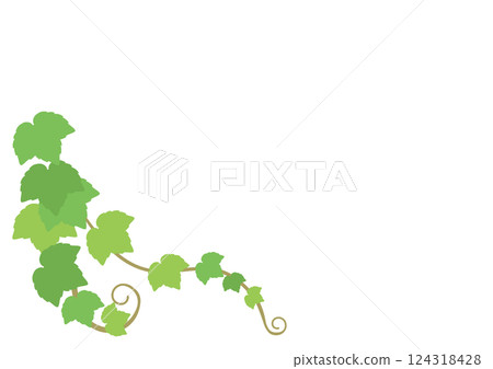 用常春藤葉來裝飾左下角的向量插圖 用常春藤葉來裝飾左下角的向量插圖 124318428