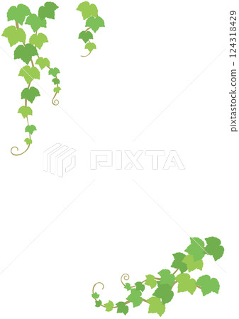 用常春藤葉子來裝飾左上角和右下角的向量插圖 124318429