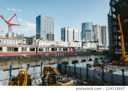 東京再開發 品川站週邊的建設和起重機 2025.03 a-5 電影般的 東京再開發 品川站週邊的建設和起重機 2025.03 a-5 電影般的 124318697