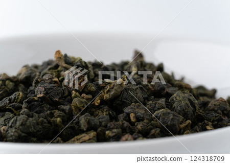 凍頂烏龍茶葉特寫 124318709