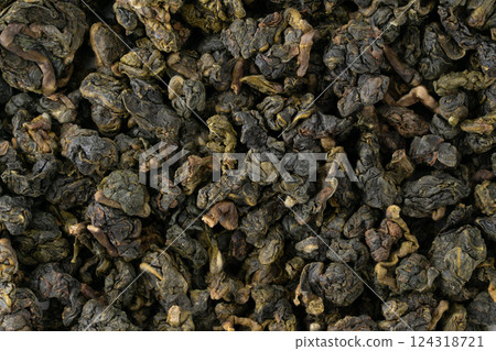 凍頂烏龍茶葉特寫 凍頂烏龍茶葉特寫 124318721