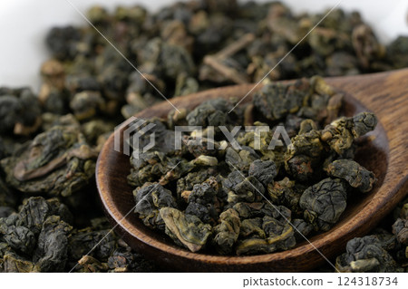 凍頂烏龍茶葉特寫 124318734