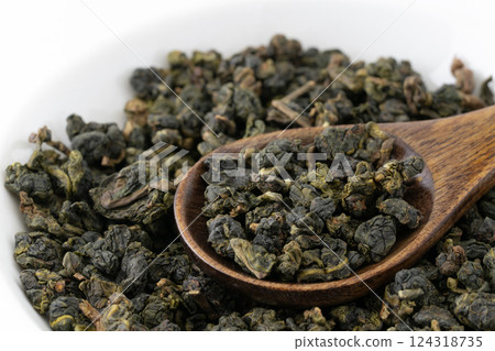 凍頂烏龍茶葉特寫 124318735