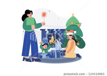 Womans Day Illustration concept. Flat illustration isolated on white background Womans Day Illustration concept. Flat illustration isolated on white background 124318963
