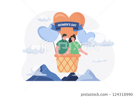 Womans Day Illustration concept. Flat illustration isolated on white background 124318990