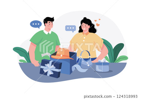 Womans Day Illustration concept. Flat illustration isolated on white background 124318993