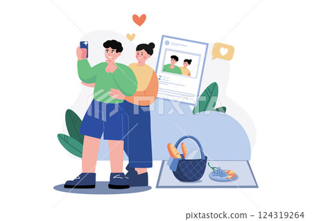 Valentines Day Illustration concept. Valentines Day Illustration concept. 124319264