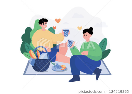 Valentines Day Illustration concept. Valentines Day Illustration concept. 124319265