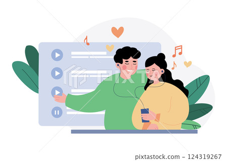 Valentines Day Illustration concept. Valentines Day Illustration concept. 124319267