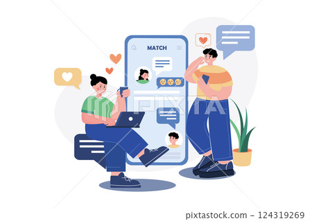 Valentines Day Illustration concept. Valentines Day Illustration concept. 124319269