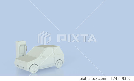 The EV station and car for Transport or Technology concept 3d Rendering. The EV station and car for Transport or Technology concept 3d Rendering. 124319302