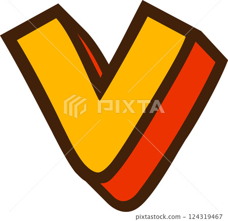 英文字母小寫字母 v 124319467
