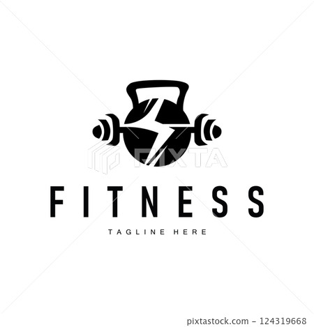 gym fitness sports logo design with minimalist black silhouette concept gym muscle symbol illustration template gym fitness sports logo design with minimalist black silhouette concept gym muscle symbol illustration template 124319668