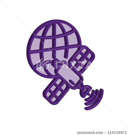 Satellite icon design template Satellite icon design template 124319971