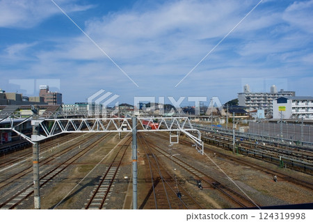 View from the viaduct at Yonago Station, Tottori Prefecture 124319998