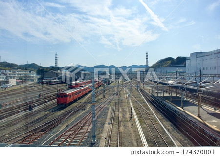 View from the viaduct at Yonago Station, Tottori Prefecture View from the viaduct at Yonago Station, Tottori Prefecture 124320001