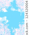 Background: Cherry blossoms and blue sky 124320004