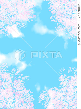 Background: Cherry blossoms and blue sky 124320004