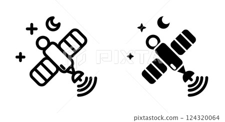 Satellite icon design template Satellite icon design template 124320064