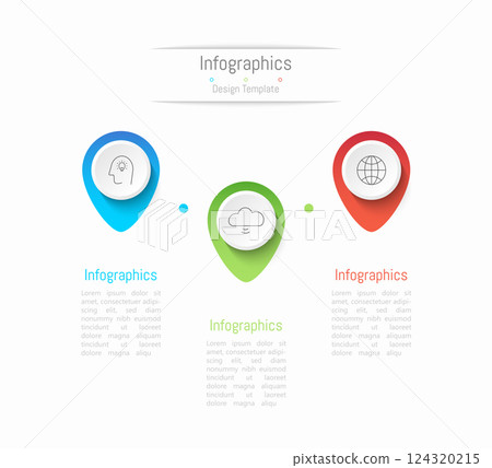 Infographic 3 options design elements for your business data. Vector Illustration. 124320215
