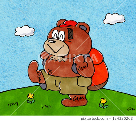 Hiking bear character - Stock Illustration [124320268] - PIXTA