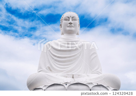 Vietnamese Large Buddhist Buddha statue at Long Son Pagoda in Nha Trang in Vietnam 124320428