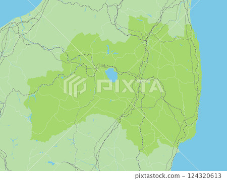 日本福島及其鄰近縣的簡單綠色路線圖 日本福島及其鄰近縣的簡單綠色路線圖 124320613