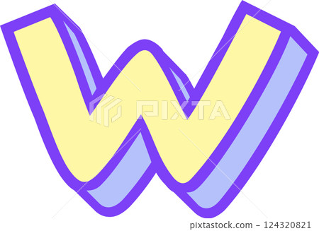 English alphabet capital letter W 124320821