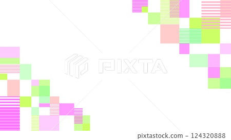 Geometric pattern frame white background border rectangle pastel color 124320888