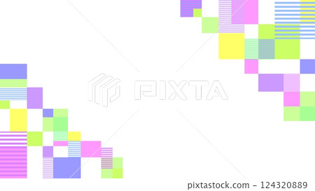 Geometric pattern frame white background border rectangle pastel color 124320889