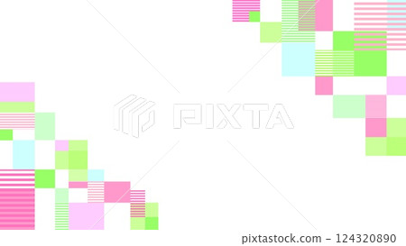 Geometric pattern frame white background border rectangle pastel color 124320890