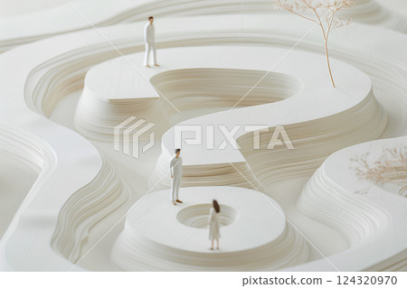 People pondering (diorama) 124320970