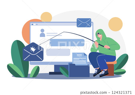 Cybersecurity Developer Illustration concept. A flat illustration isolated on white background 124321371