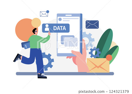 Phishing Data Theft Illustration concept. A flat illustration isolated on white background Phishing Data Theft Illustration concept. A flat illustration isolated on white background 124321379