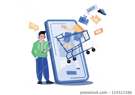 Add To Cart Illustration Concept Add To Cart Illustration Concept 124321386