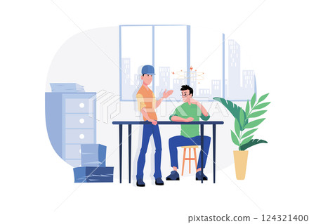 Male Worker Found The Solution To The Problem Male Worker Found The Solution To The Problem 124321400