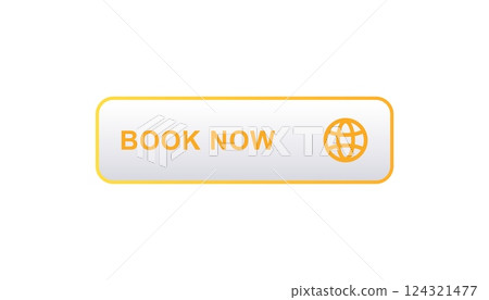 Online booking button with globe icon for easy and quick reservation on websites Online booking button with globe icon for easy and quick reservation on websites 124321477