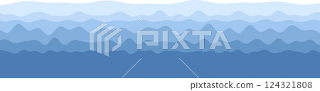 Abstract blue wave pattern with layered sea motif Abstract blue wave pattern with layered sea motif 124321808