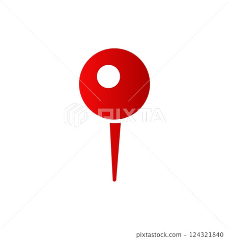 Red pushpin highlighting noteworthy locations or information 124321840