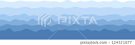 Abstract blue wave layers forming a calm and serene landscape 124321877