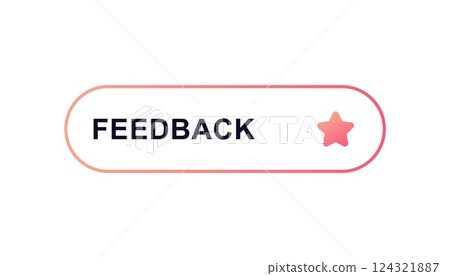 Feedback button with star icon for online surveys and customer satisfaction Feedback button with star icon for online surveys and customer satisfaction 124321887