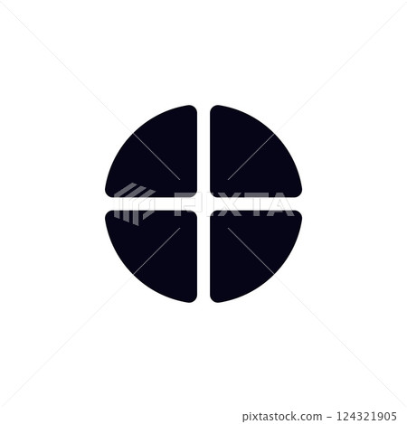 Minimalist cross symbol in simple black circle design Minimalist cross symbol in simple black circle design 124321905
