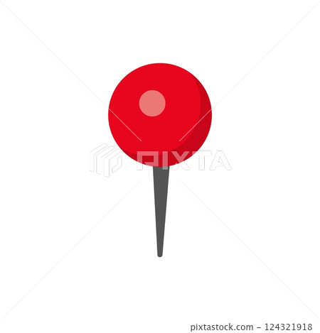 Red location marker icon with gray pin and dark circle for maps and digital navigation apps Red location marker icon with gray pin and dark circle for maps and digital navigation apps 124321918