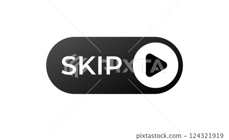 Skip button icon with play symbol for user interface and media controls Skip button icon with play symbol for user interface and media controls 124321919