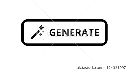 Create a visually appealing generate button icon tailored for various digital applications 124321997